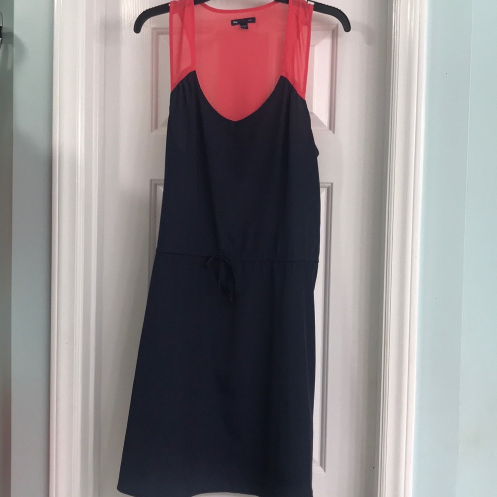 Navy and Pink Colorblock Dress